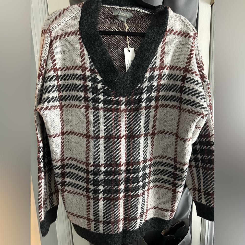 Plaid winter sweater